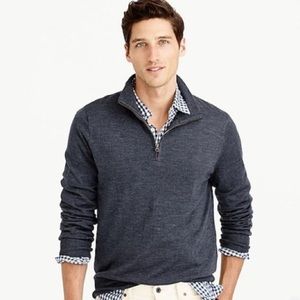 J.Crew zip-up merino wool sweater in slate gray
